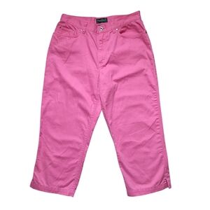 Ralph Lauren Jeans Co Pink 100% Cotton Cropped Pants/ Capri Size 8